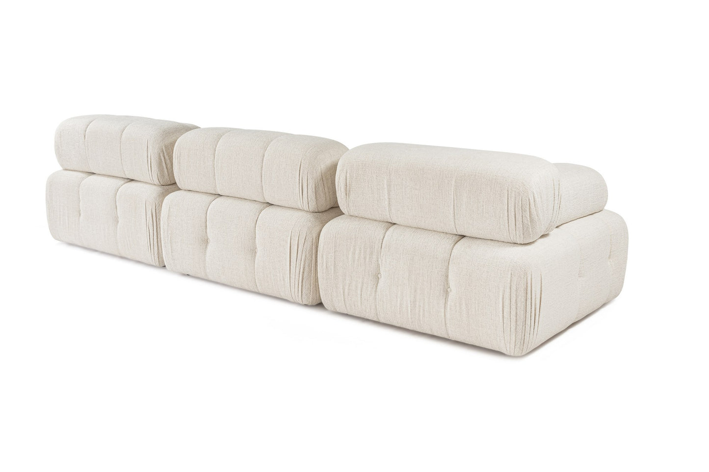 Kutna garnitura Doblo 3 Seater with Pouffe ( L1-O1-1R-Pouffe) - Cream