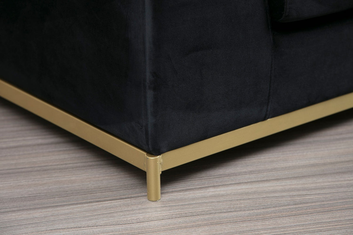 Četverosjed, LINE s integriranim stolićem, crni, Line With Side Table - Black