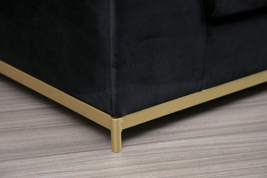 Četverosjed, LINE s integriranim stolićem, crni, Line With Side Table - Black