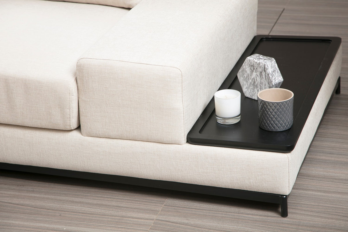 Četverosjed, LINE s integriranim stolićem, bež, Line With Side Table - Beige