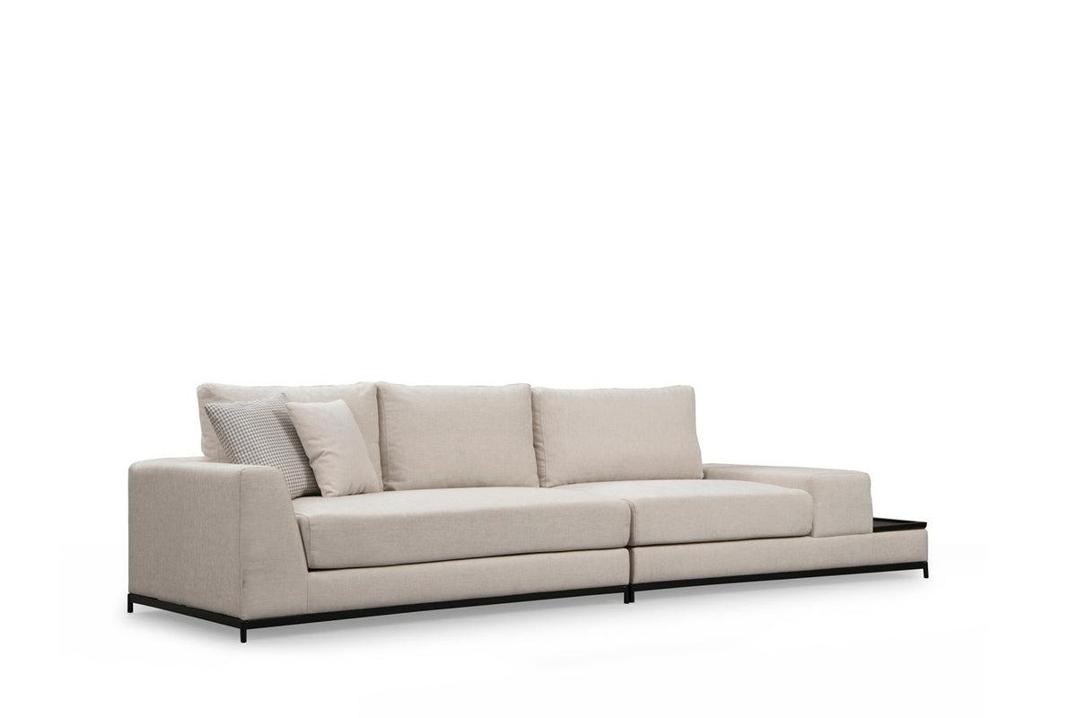 Četverosjed, LINE s integriranim stolićem, bež, Line With Side Table - Beige