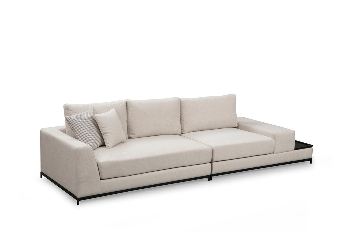 Četverosjed, LINE s integriranim stolićem, bež, Line With Side Table - Beige