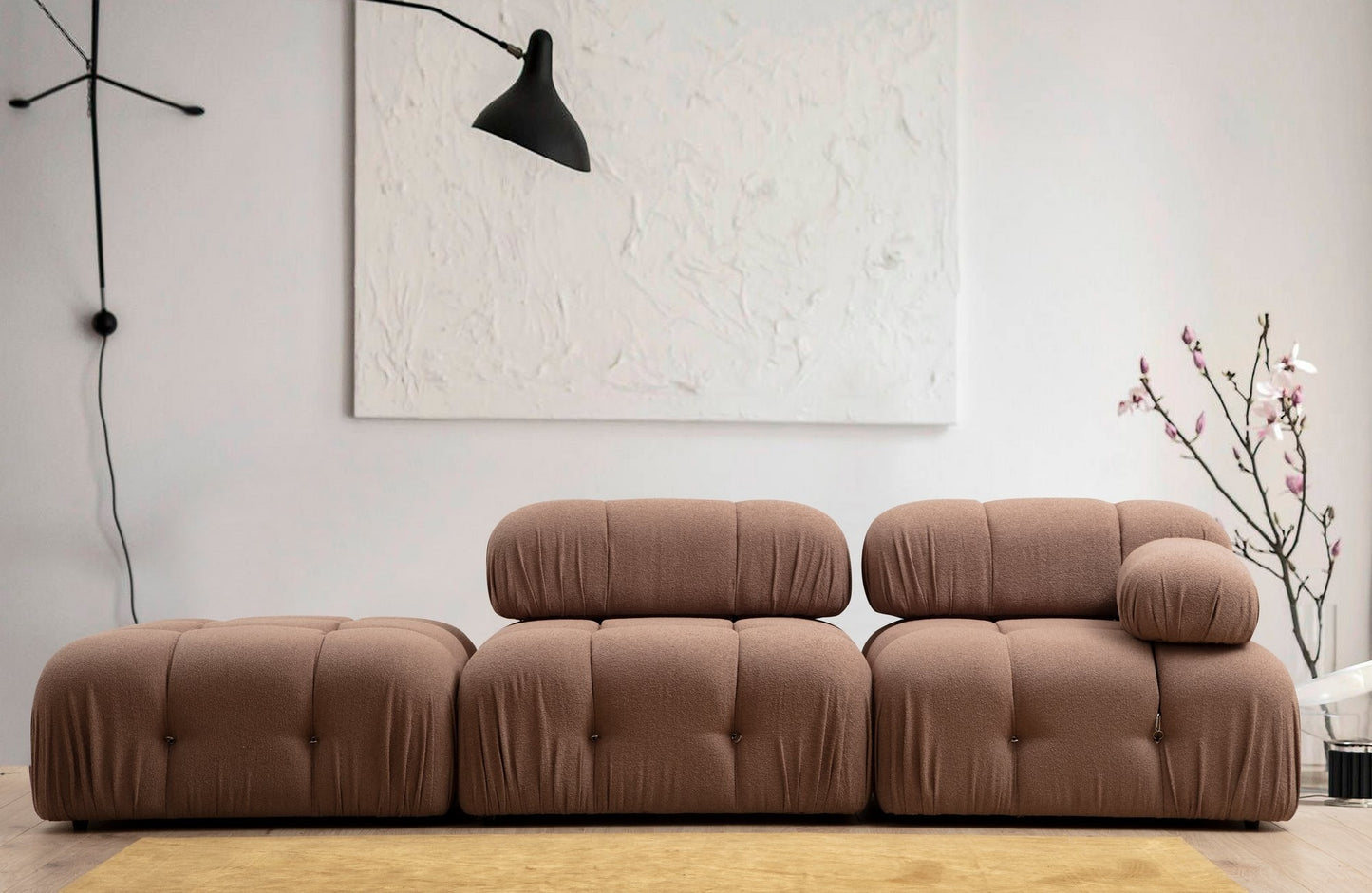 Tabure, Smeđa, Bubble Pouffe - Brown Bouclette