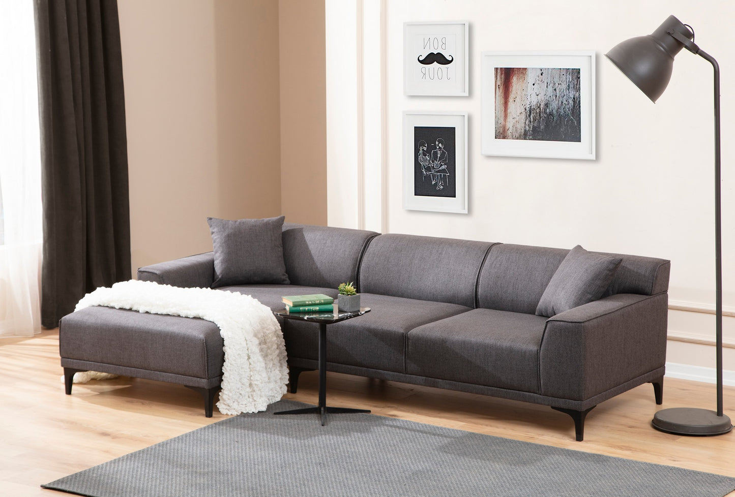 Kutna garnitura, Antracit, Petra L Corner - Anthracite