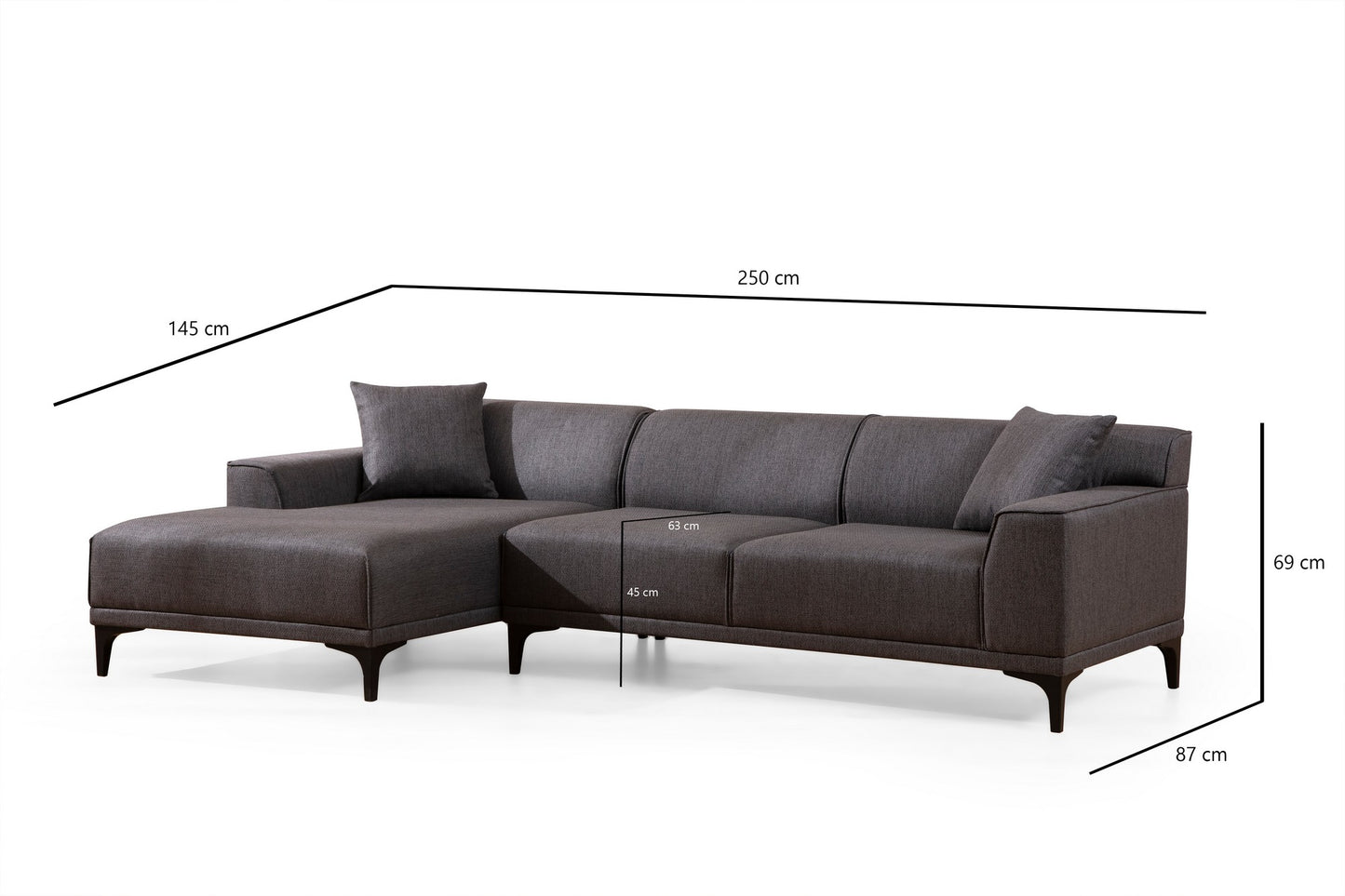 Kutna garnitura, Antracit, Petra L Corner - Anthracite