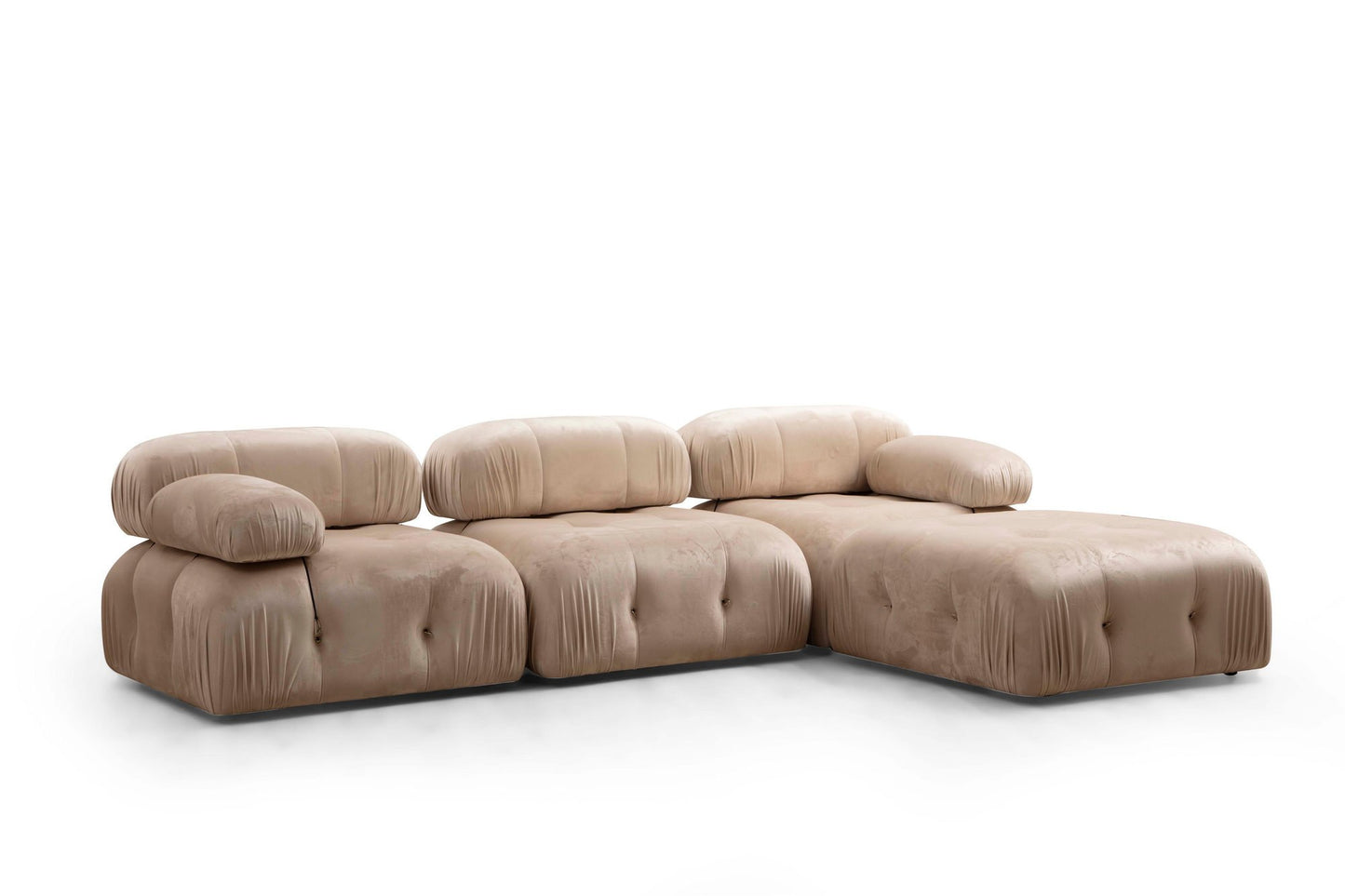 Kutna garnitura, Krem, Bubble Corner ( L1-O1-1R -Puf) - Cream