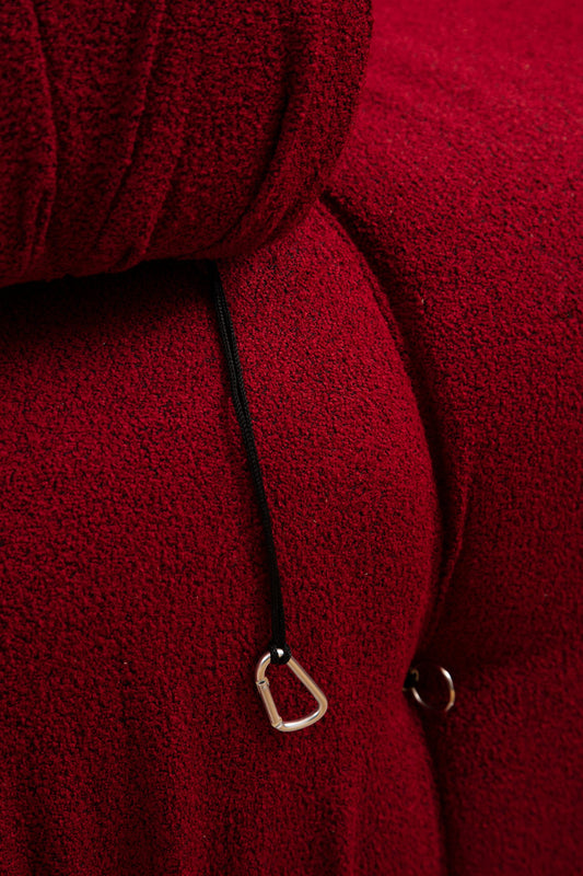 Kutna garnitura, Crvena, Bubble Corner ( L1-O1-1R -Puf) - Red