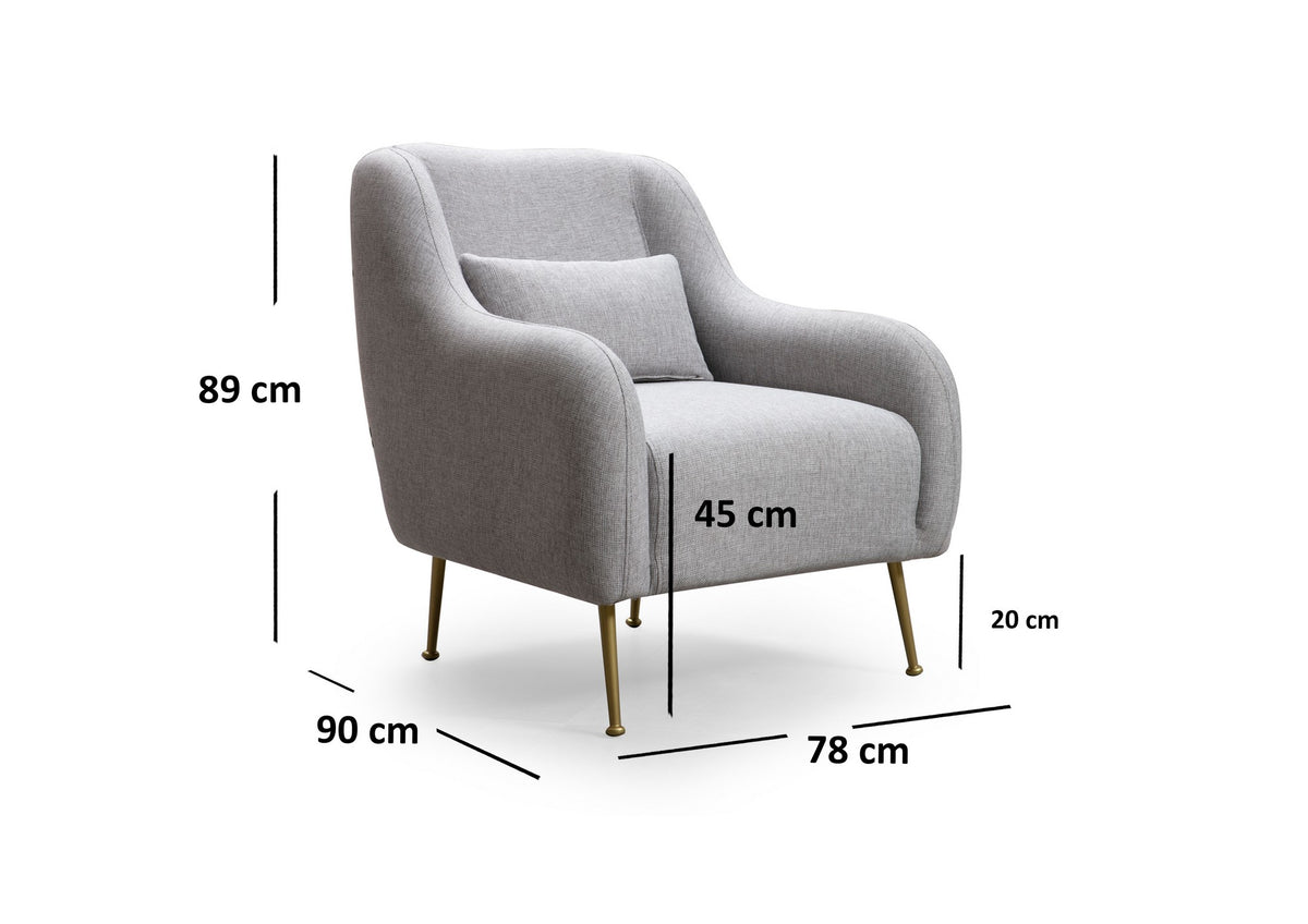 Fotelja wing SEVILLA siva, Sevilla Armchair - Grey