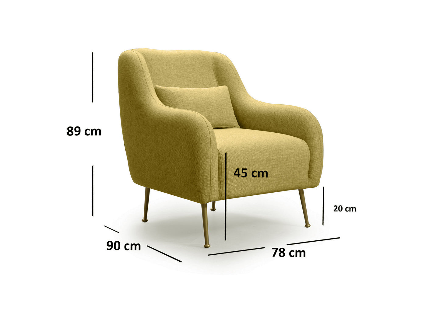 Fotelja wing SEVILLA žuta, Sevilla Armchair - Yellow