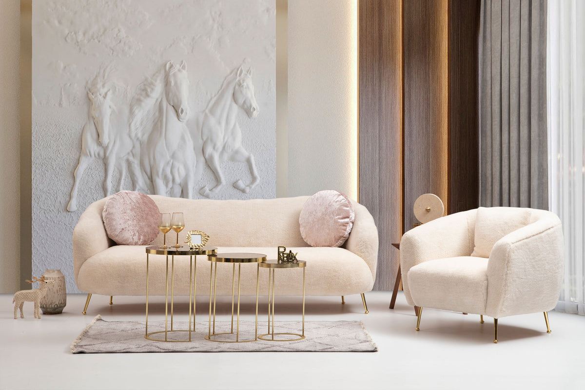 Fotelja wing ISTRIDYE, Istiridye - Beige