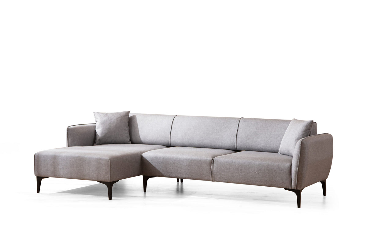 Kutna garnitura, Sivo, Belissimo Left - Grey