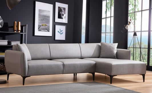 Kutna garnitura, Sivo, Belissimo Right - Grey