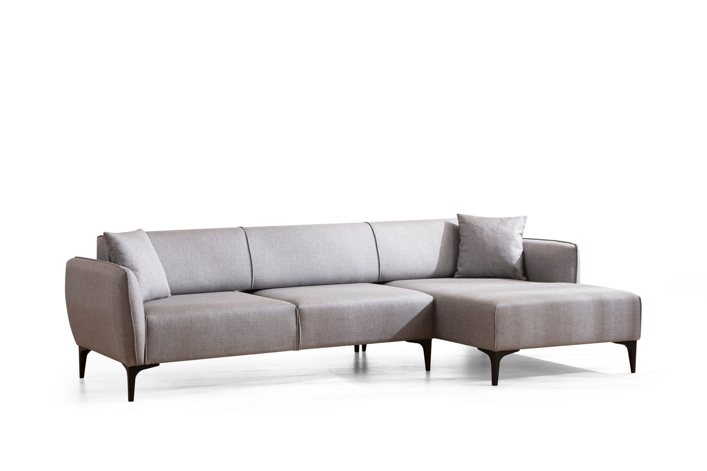 Kutna garnitura, Sivo, Belissimo Right - Grey