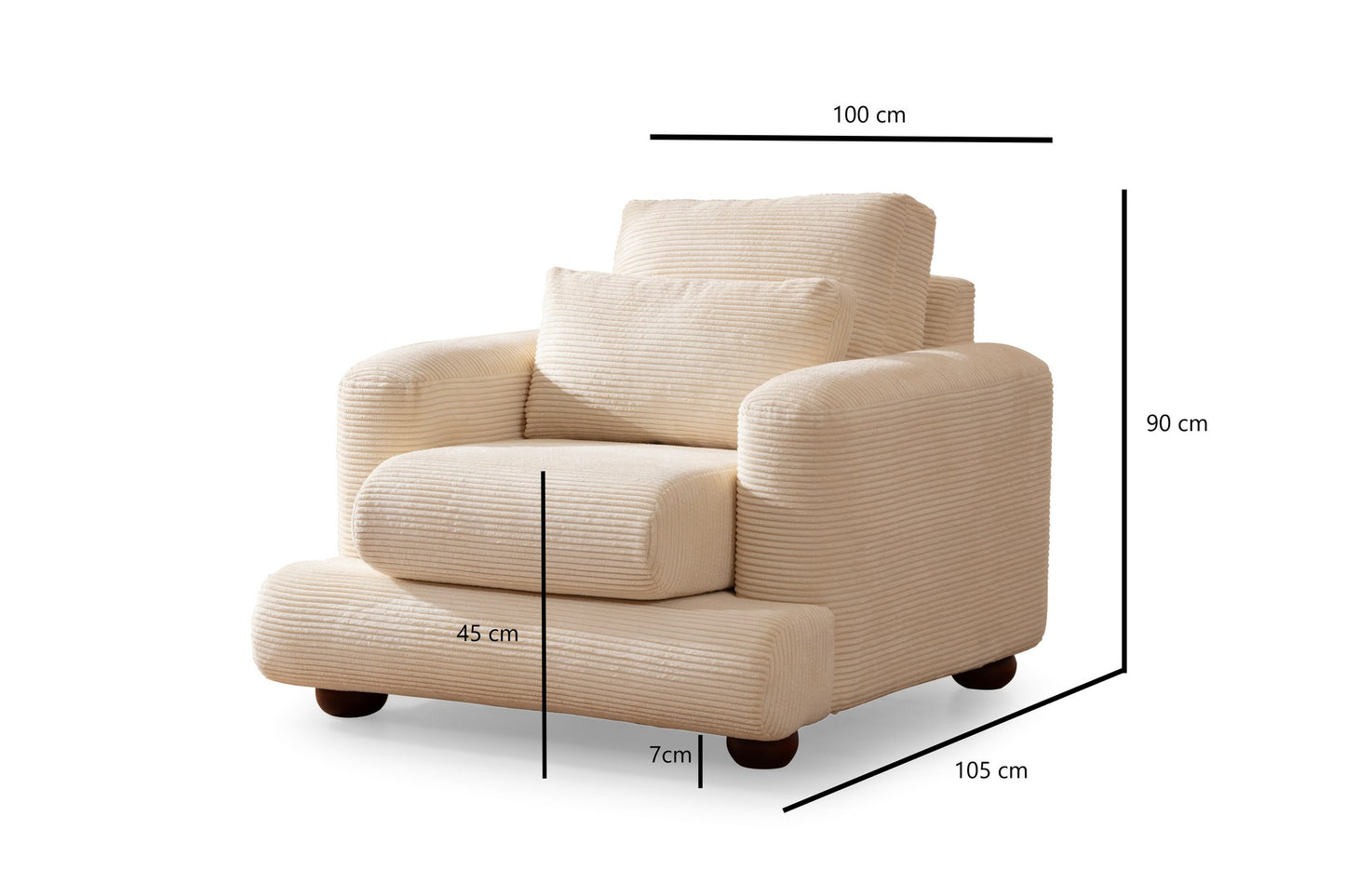 Sofa s 1 sjedećim mjestom BROOKLYN