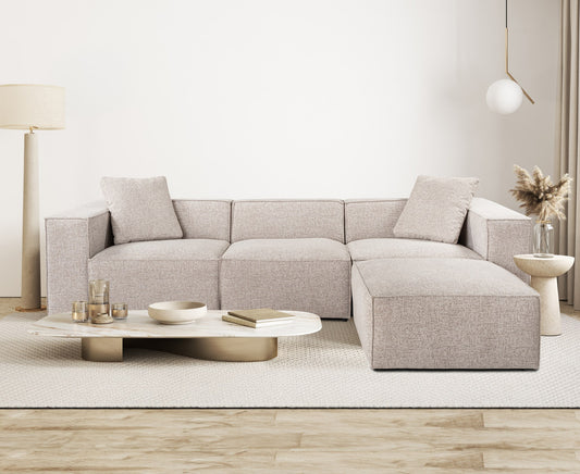 Kutna garnitura Lora (L1-O1-1R-POUFFE ) - Mocha
