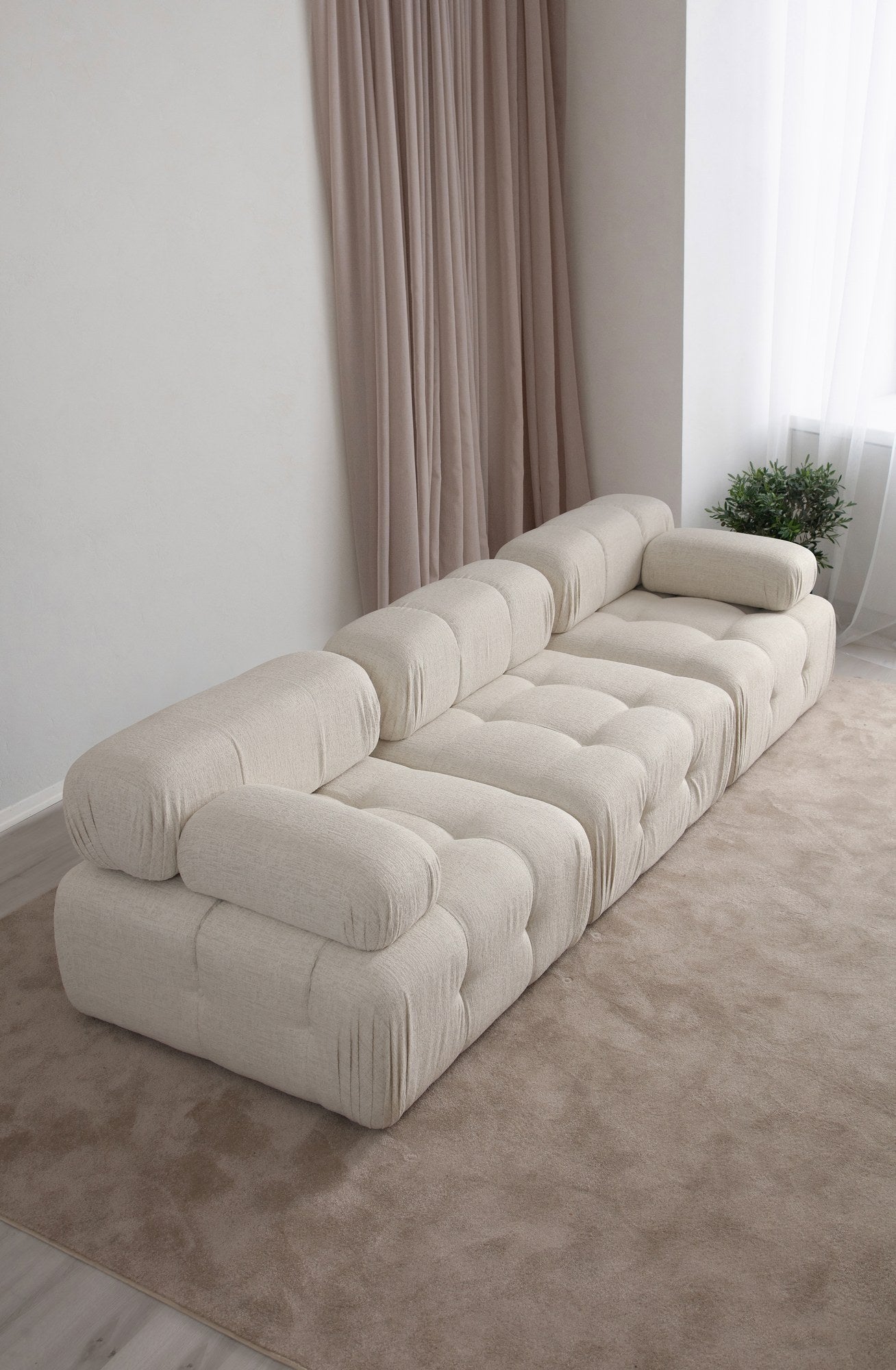 Trosjed Doblo 3 Seater ( L1-O1-1R) - Cream Bouclette