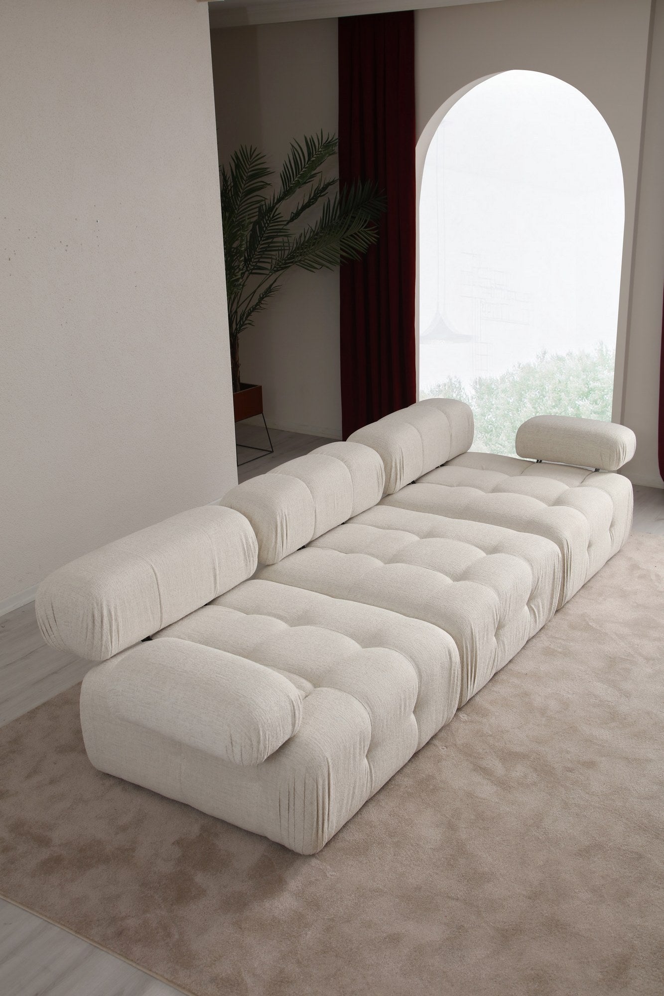 Trosjed Doblo 3 Seater ( L1-O1-1R) - Cream Bouclette