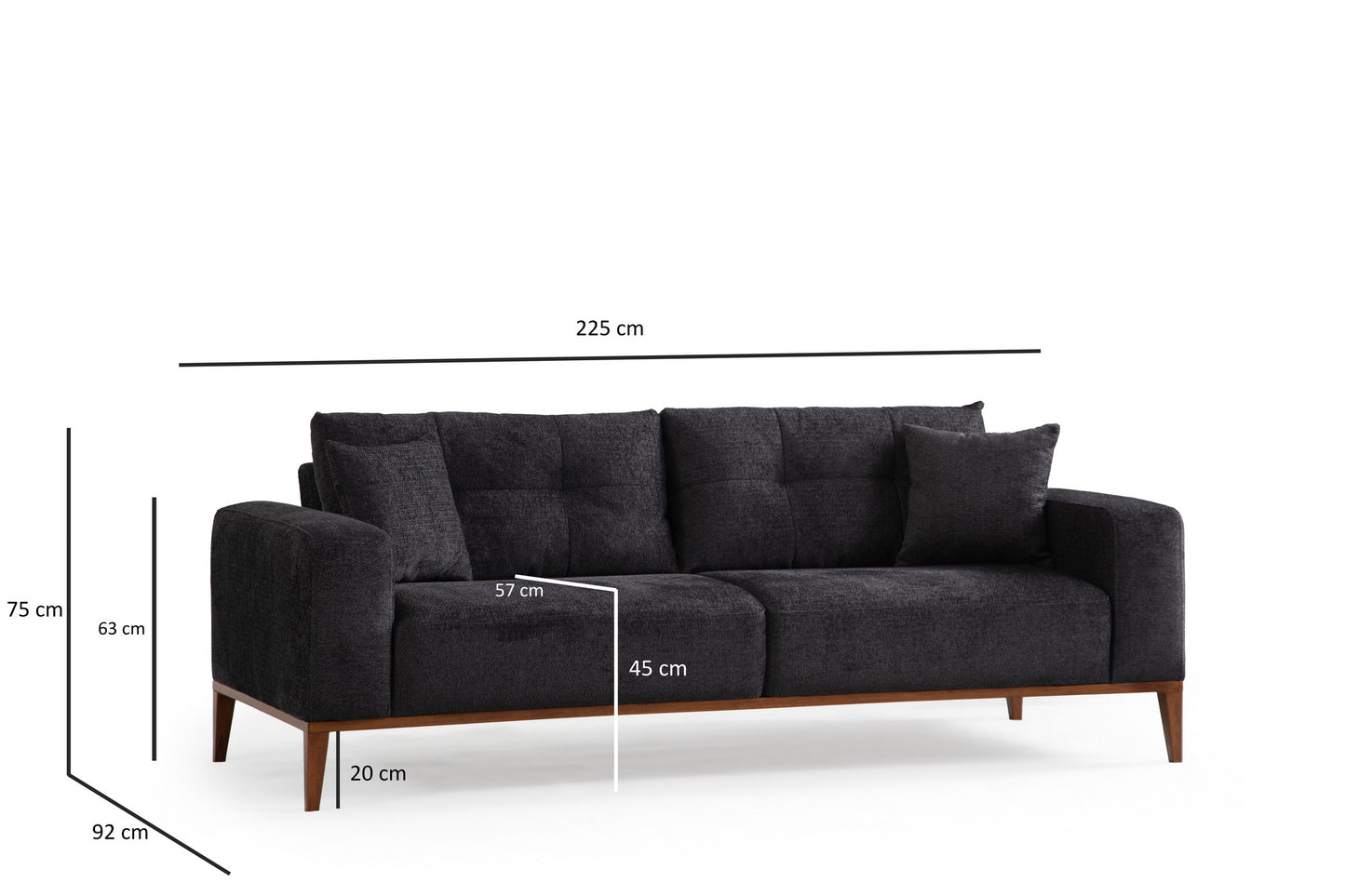 Trosjed na razvlačenje Sinor 3 Seater - Anthracite