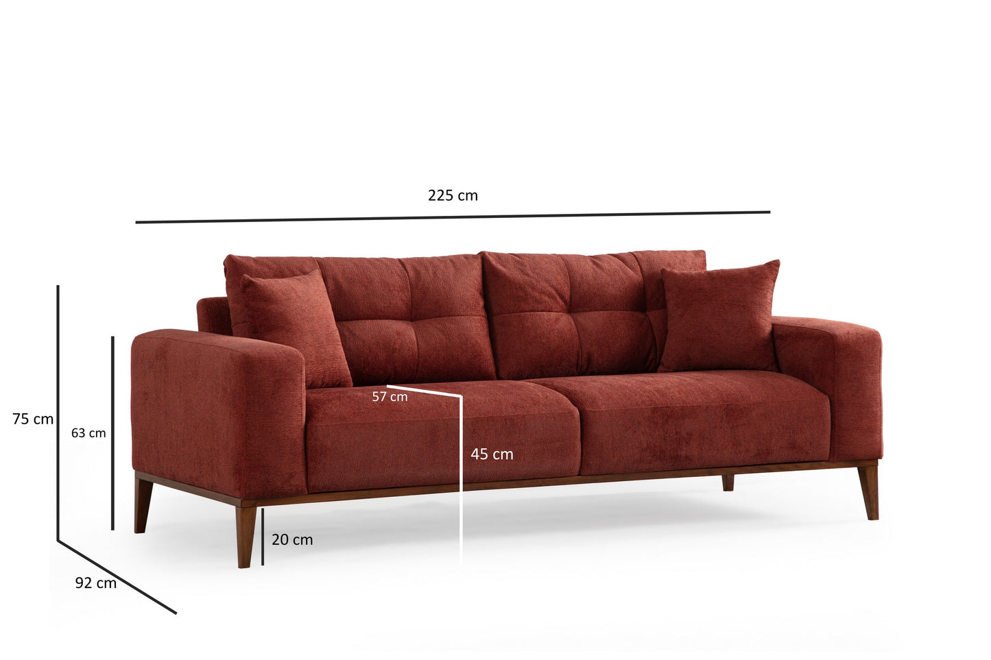 Trosjed na razvlačenje Sinor 3 Seater - Tile crvena