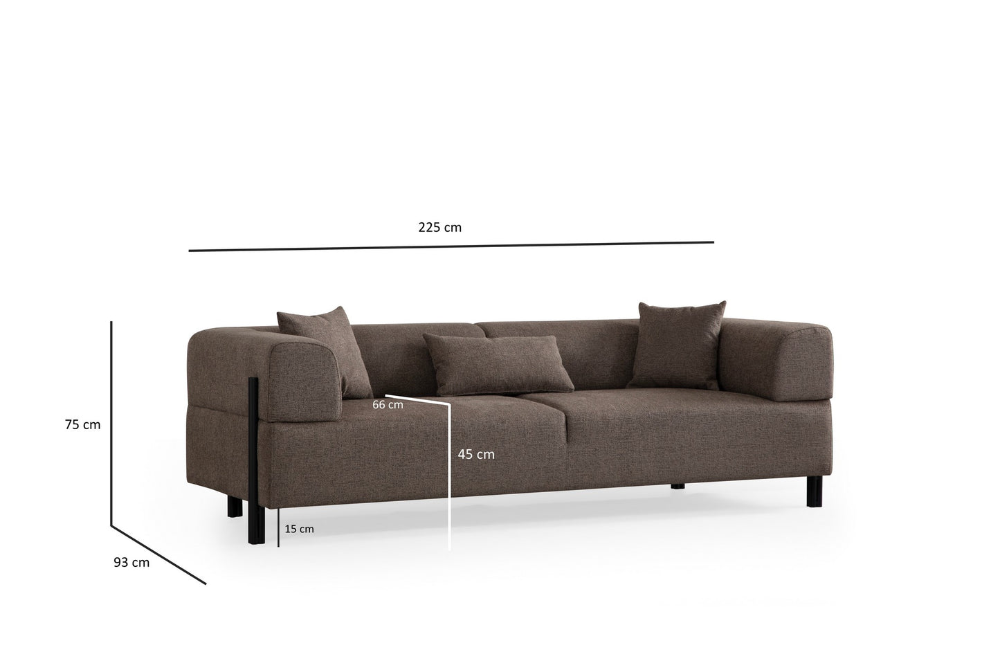 Trosjed Gio 3 Seater - smeđa