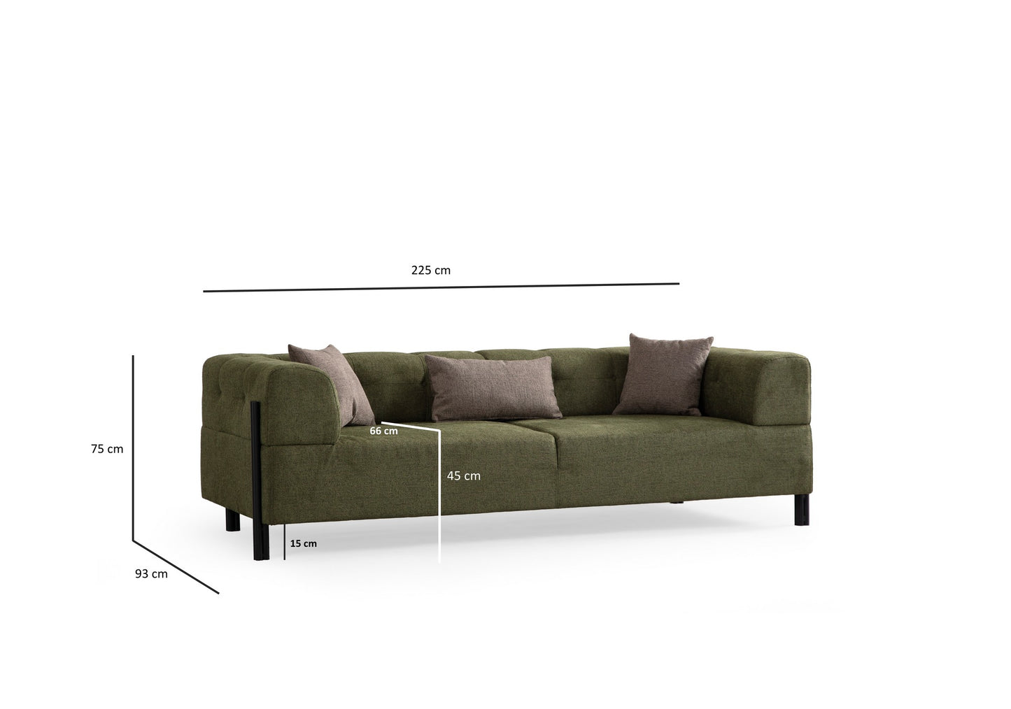 Trosjed Gio 3 Seater - zeleno