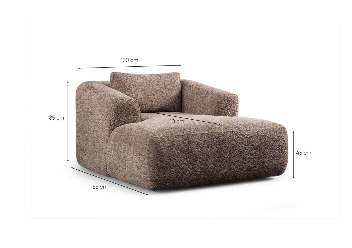 Sofa 074 s jednim sjedištem, smeđa