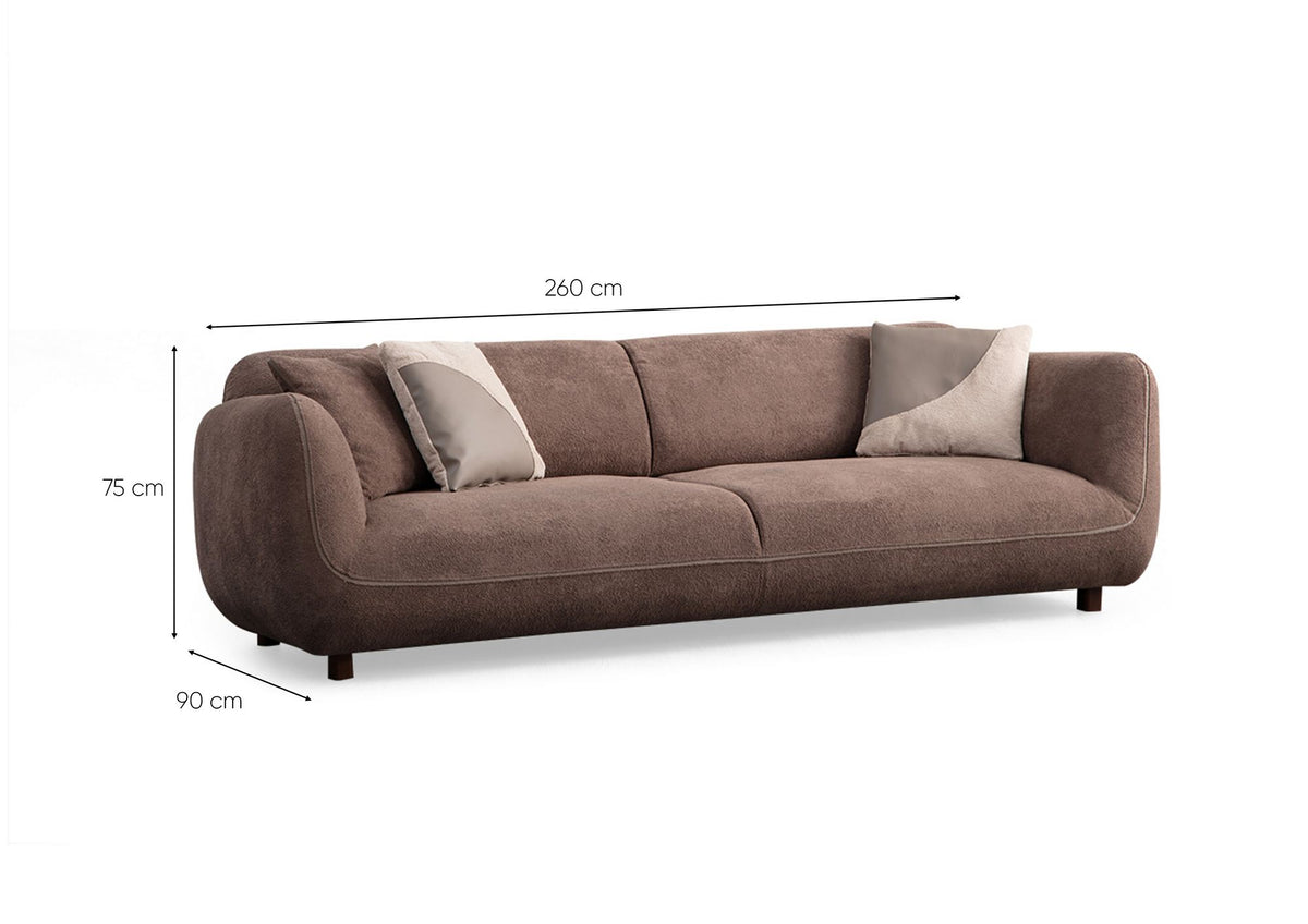 Sofa s 4 sjedala 159, smeđa