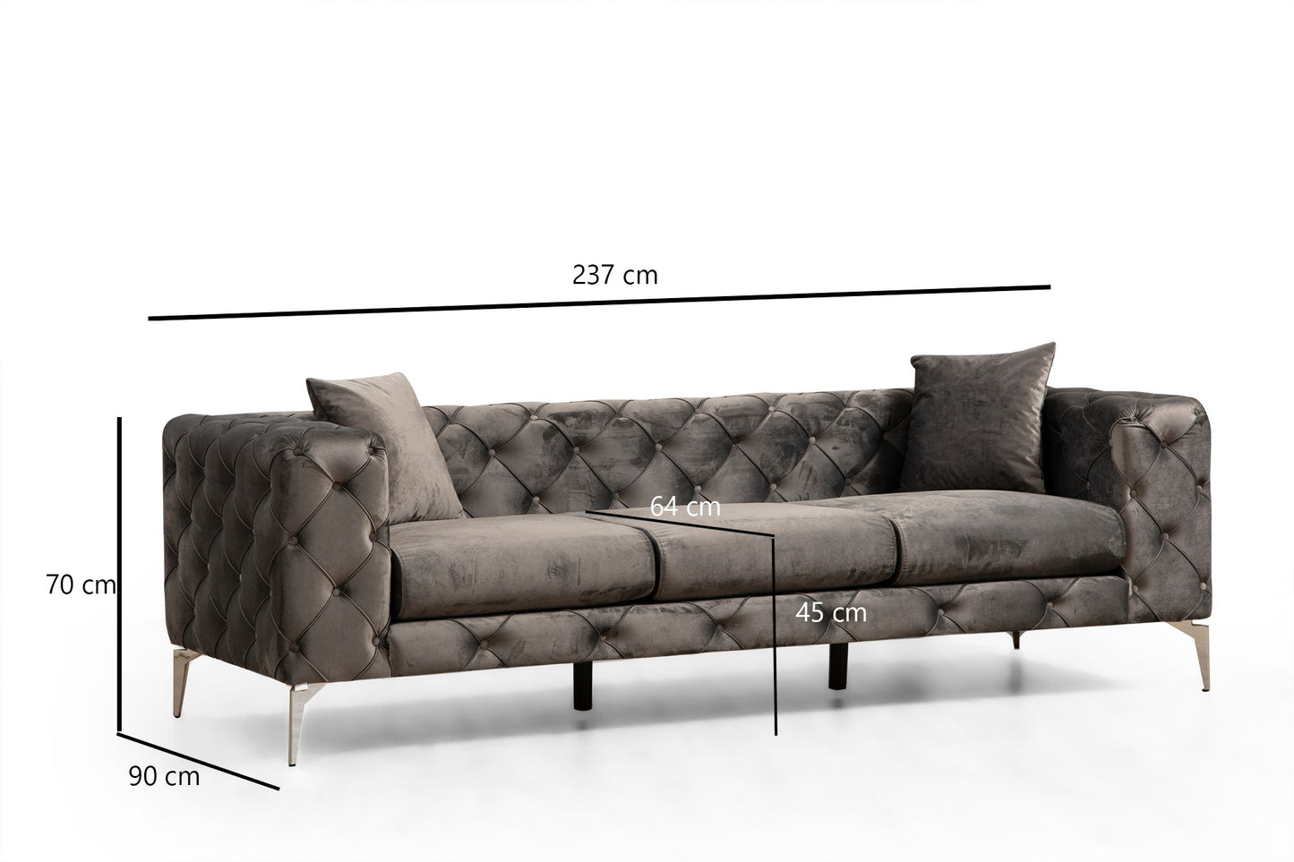 Trosjed COMO antracit, Como 3 Seater - Anthracite