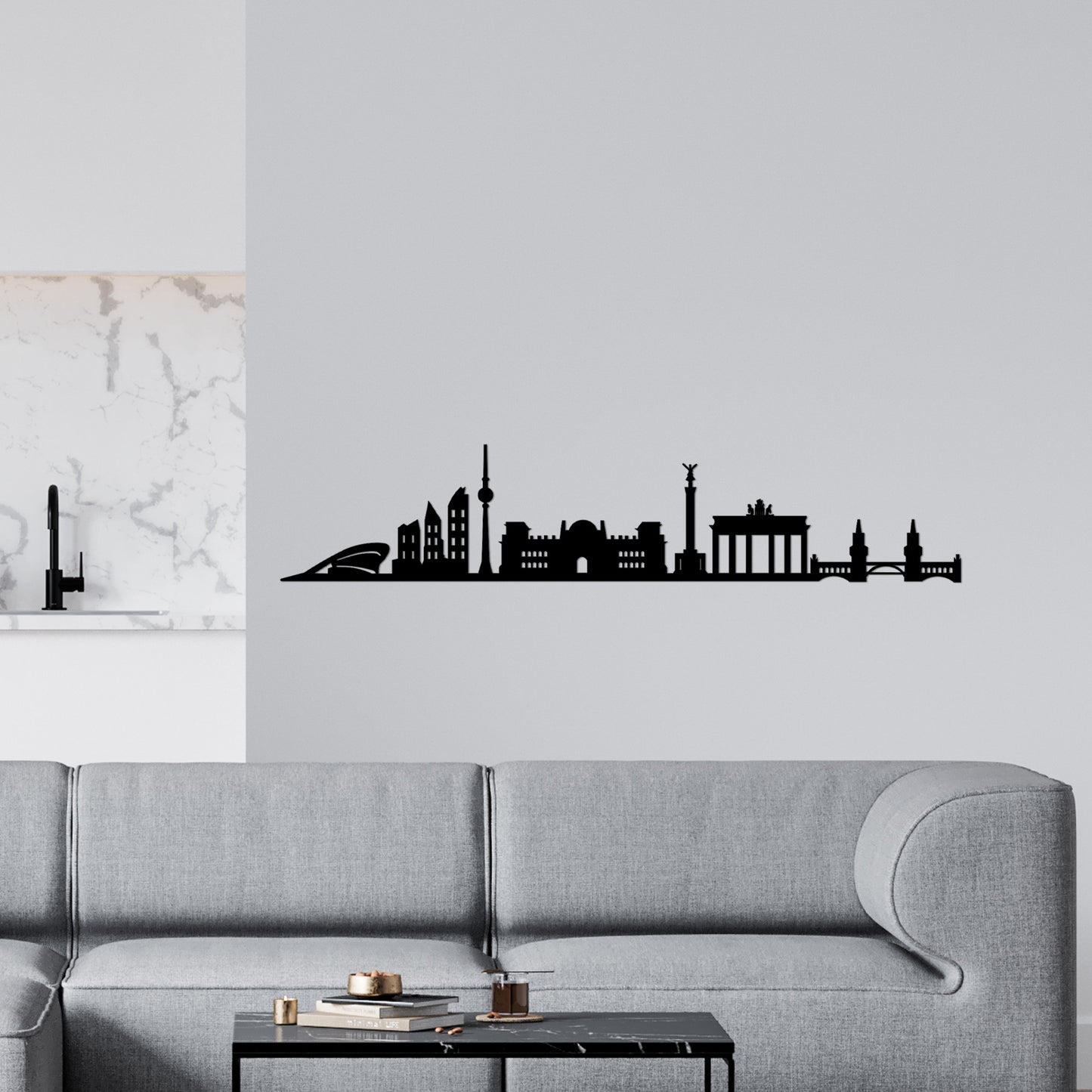 Metalna zidna dekoracija, Berlin Skyline