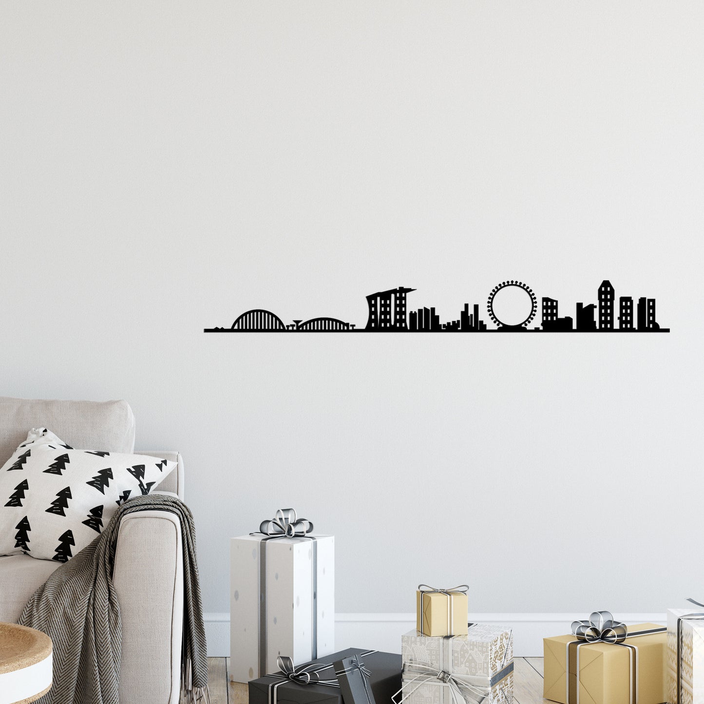 Metalna zidna dekoracija, Singapore Skyline