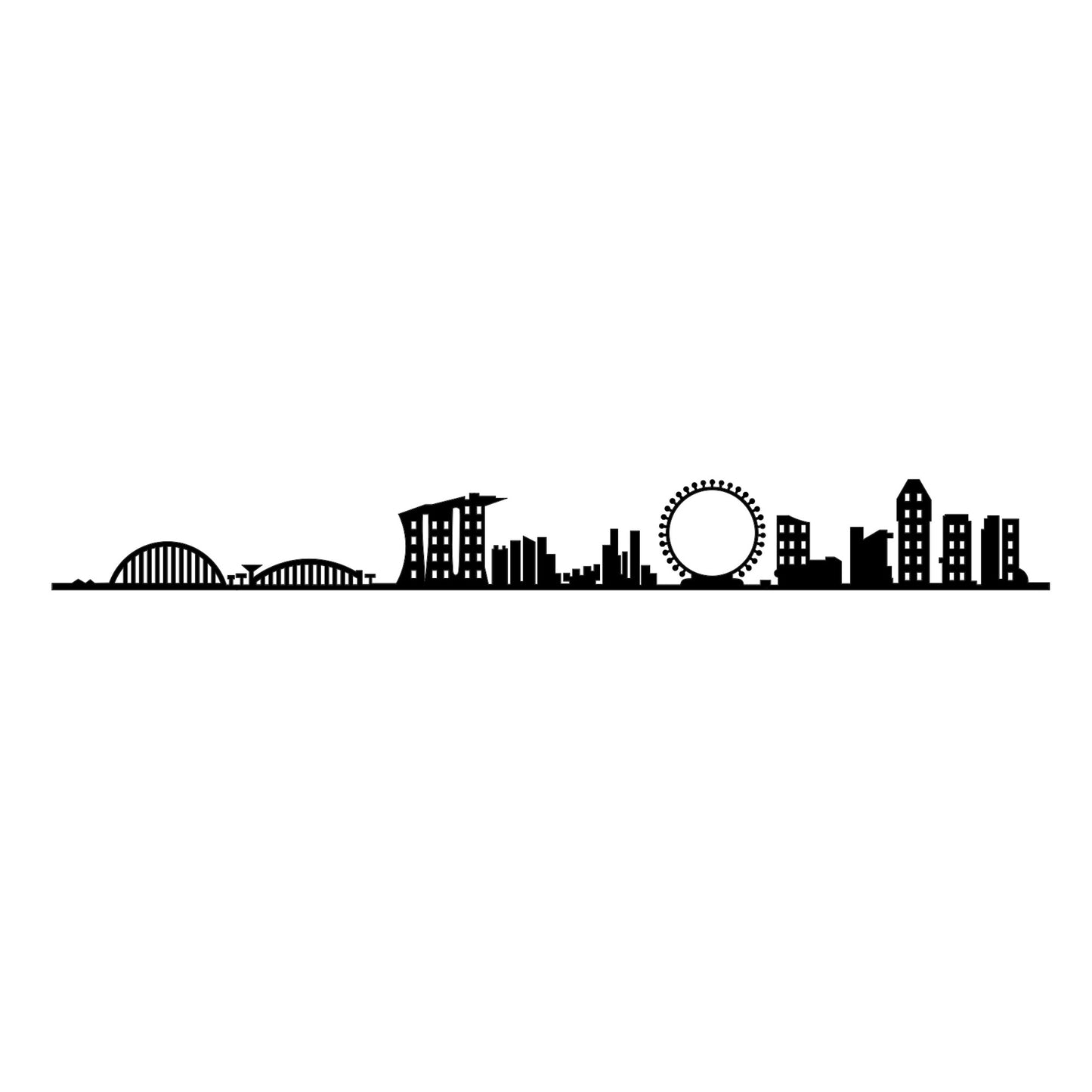Metalna zidna dekoracija, Singapore Skyline