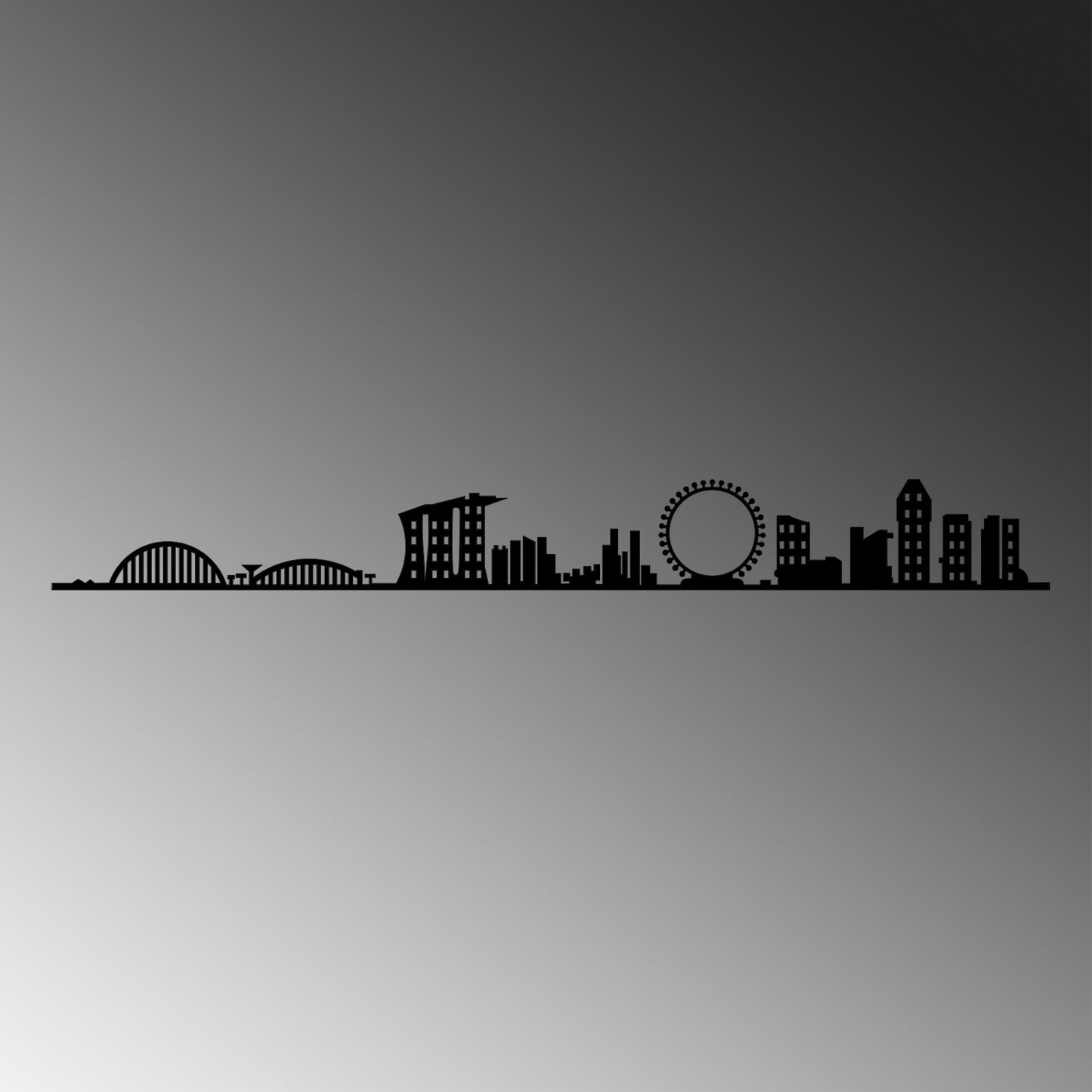 Metalna zidna dekoracija, Singapore Skyline