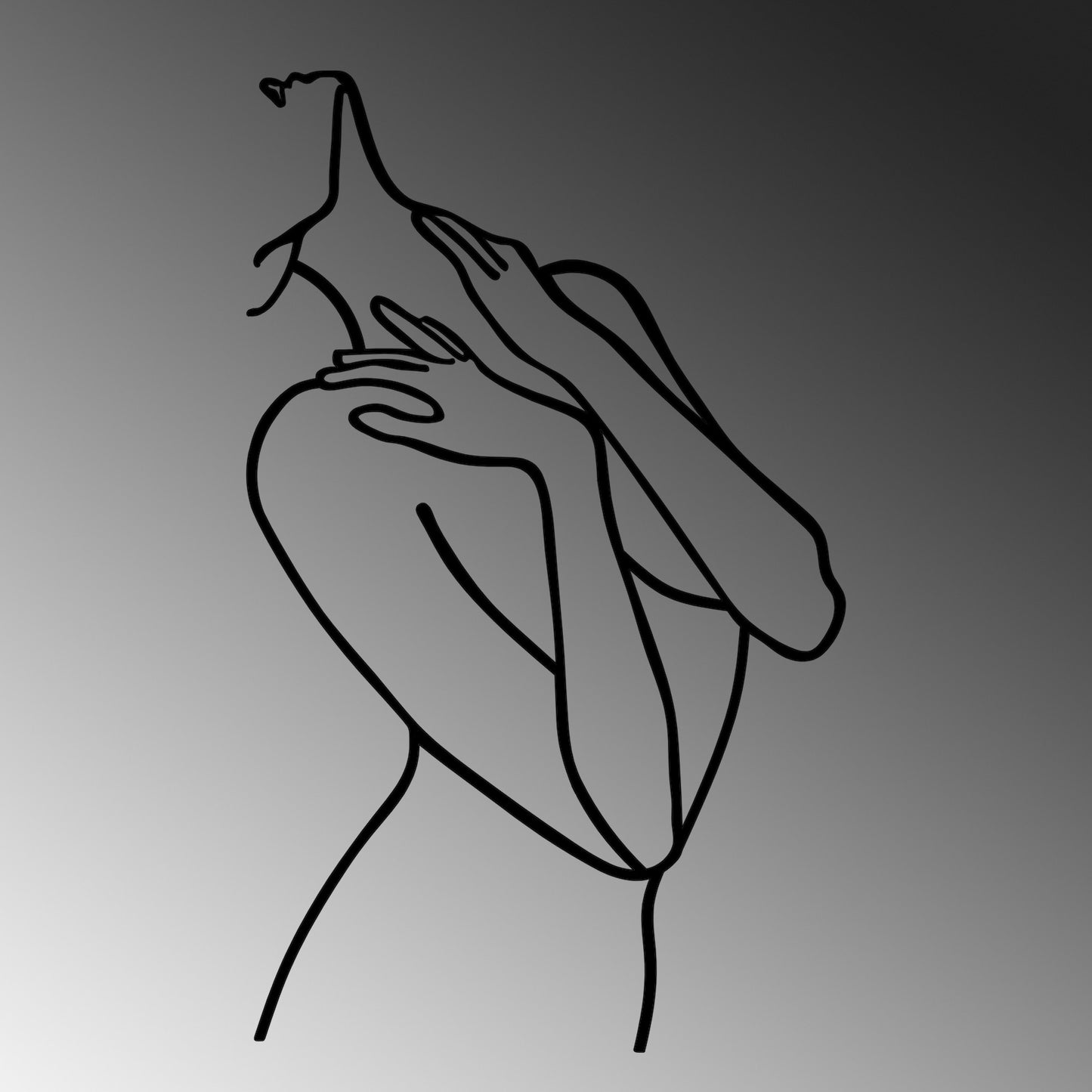 Metalna zidna dekoracija, Woman Lines