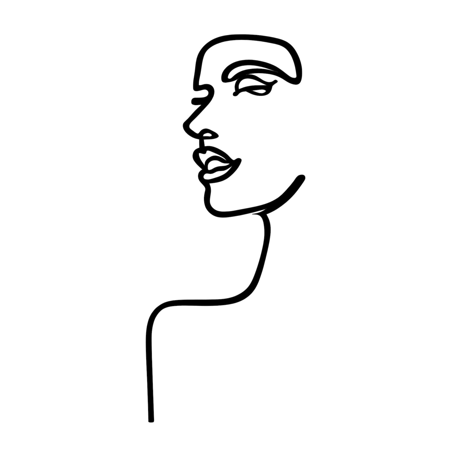 Metalna zidna dekoracija, Woman Profile