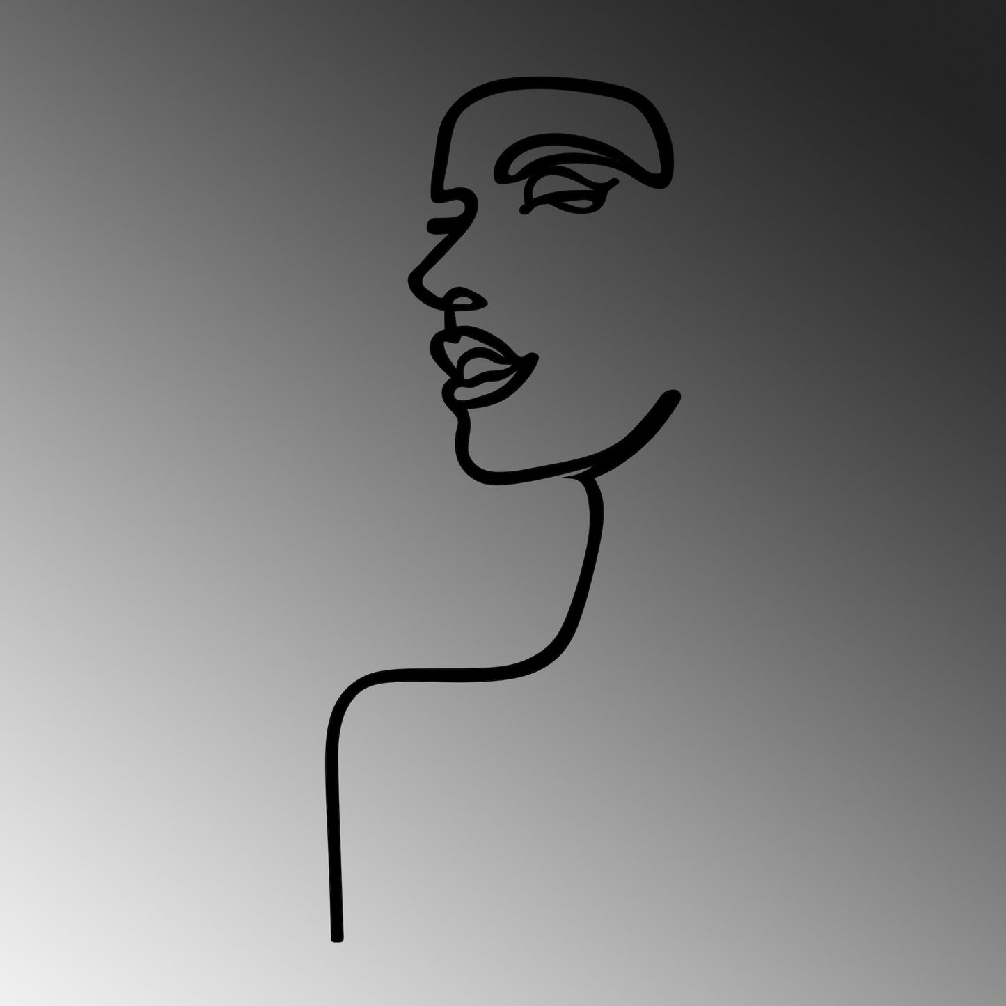 Metalna zidna dekoracija, Woman Profile