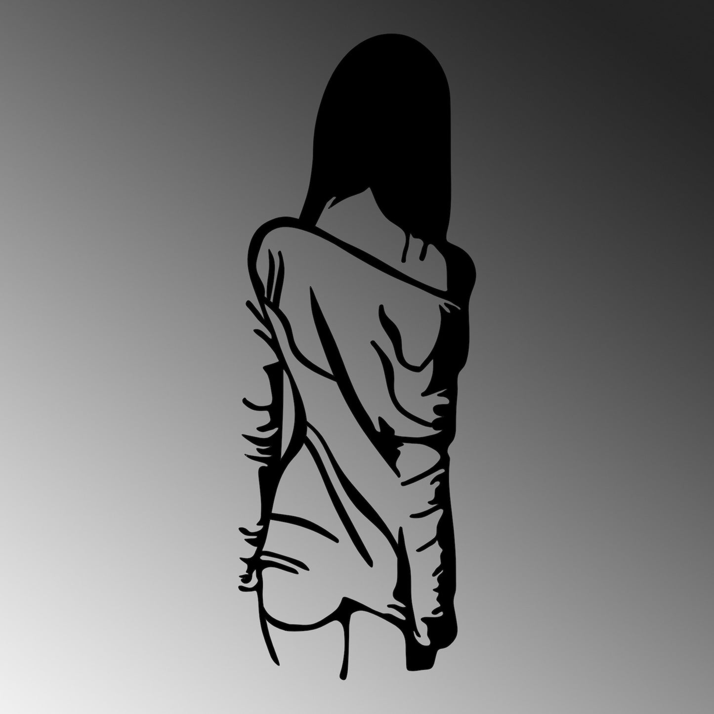 Metalna zidna dekoracija, Woman With Loose Dress