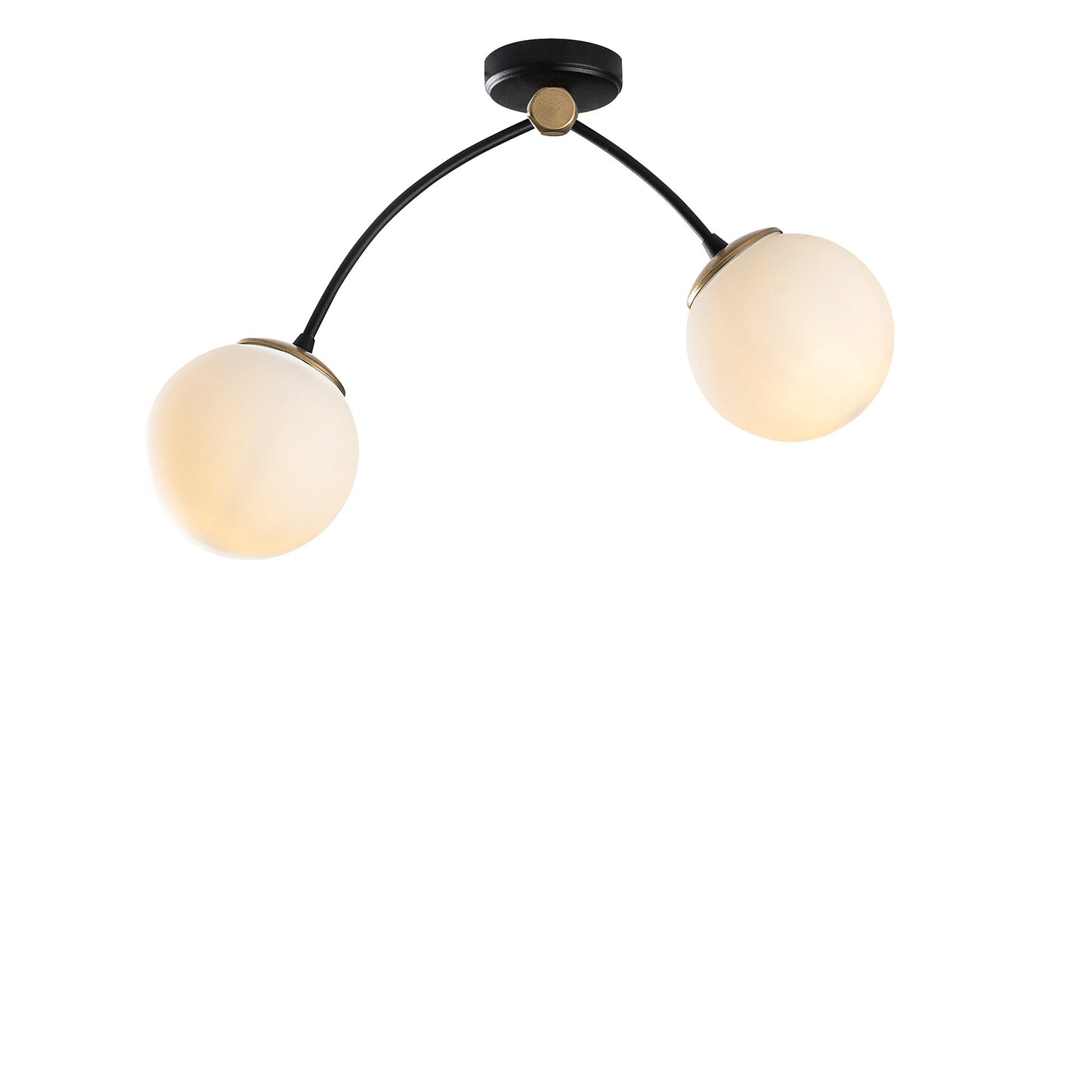 Vislica KROMOZOM, crno- bijela, metal- staklo, 51 x 51 cm, visina 41 cm, promjer kugle 15 cm, 2 x E27 40 W, Kromozom - 1001