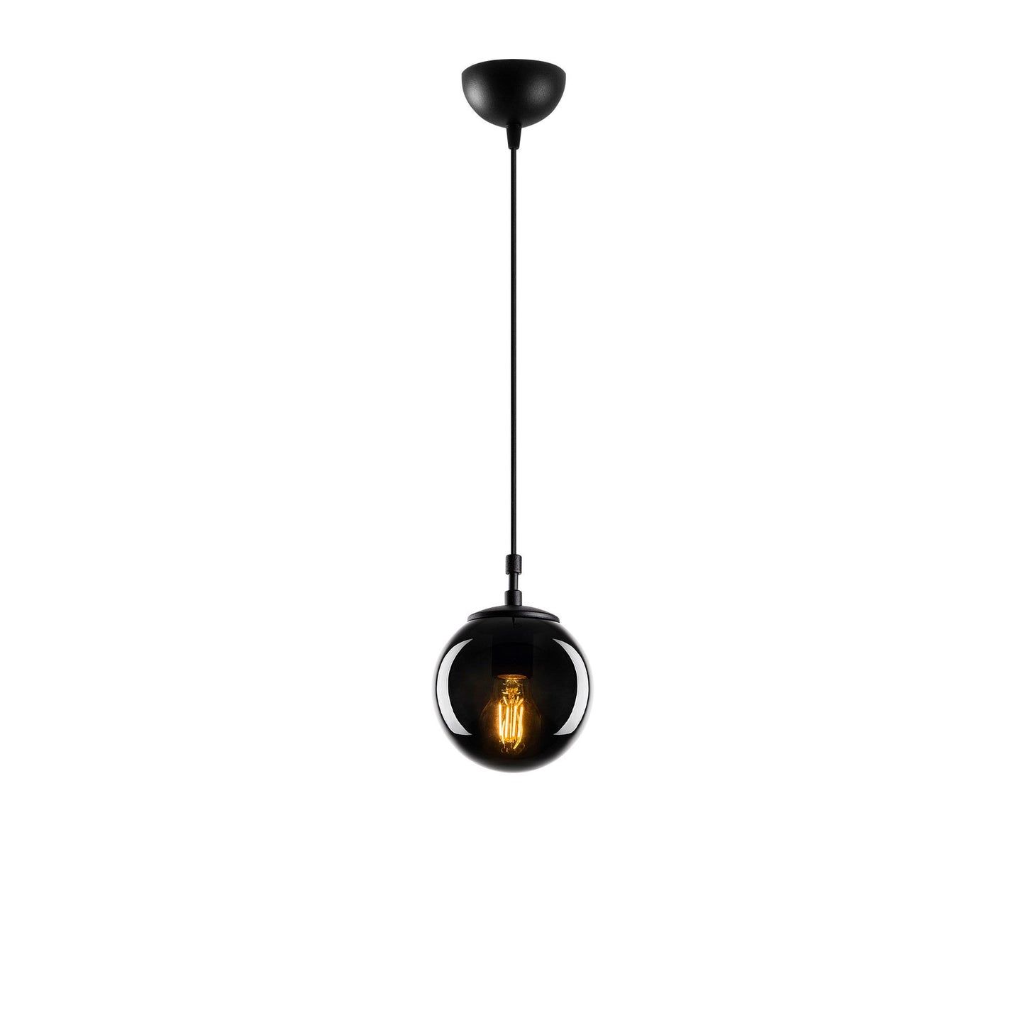 Visilica EFE, crna, metal- staklom 15 x 15 cm, visina 110 cm, promjer sjenila 15 cm, podesiva visina, duljina kabla 90 cm, E27 40 W, Efe - 2155