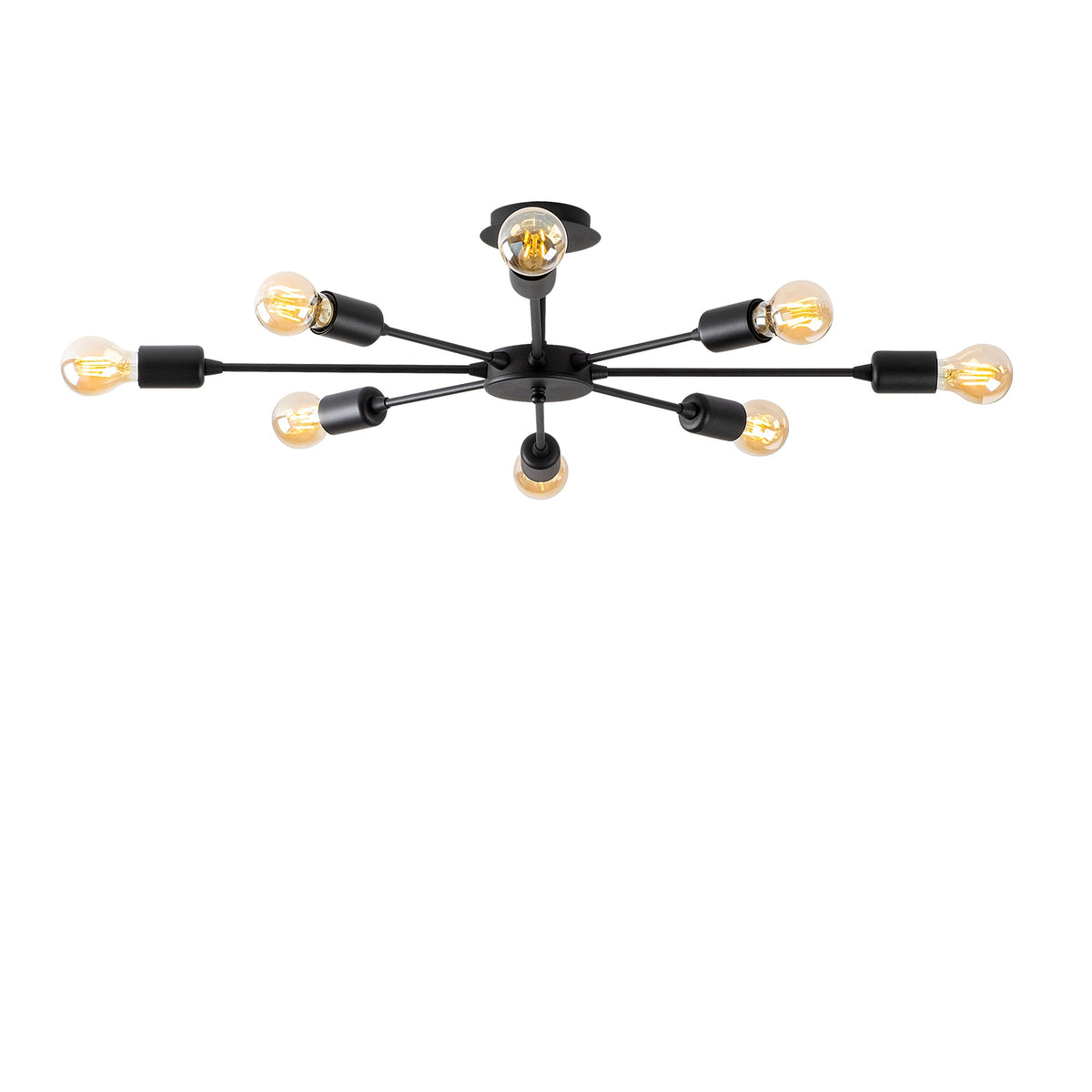 Visilica RAY, crna, metal, 78 x 78 cm, visina 19 cm, 8 x E27 40 W, Ray - 1132