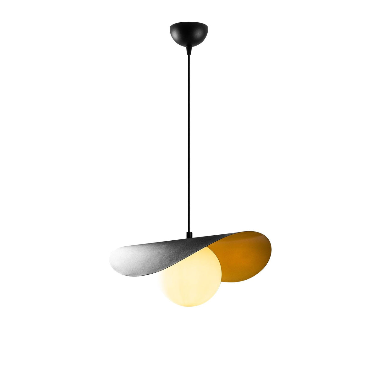 Visilica VATOZ, crno- bijela, metal- staklo, 32 x 38 cm, visina 105 cm, promjer sjenila 15 cm, podesiva visina, duljina kabla 90 cm, E27 40 W, Vatoz - 2866