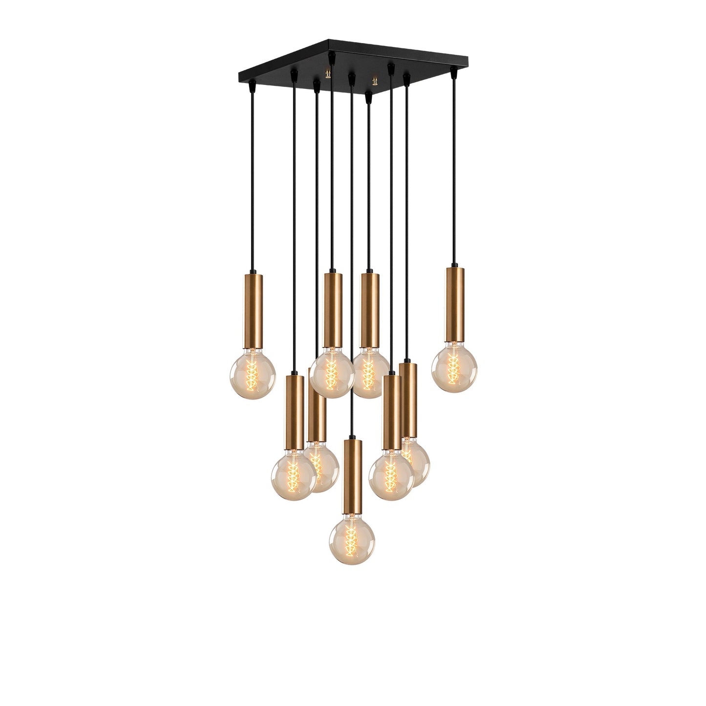 Vislica TEMPO  6027 vintage, metal, 50 x 50 cm, visina 136 cm, promjer kugli 4 cm, visina 15 cm, podesiva visina, duljina kabla 90 cm, 9 x E27 40 W, Tempo - 6027