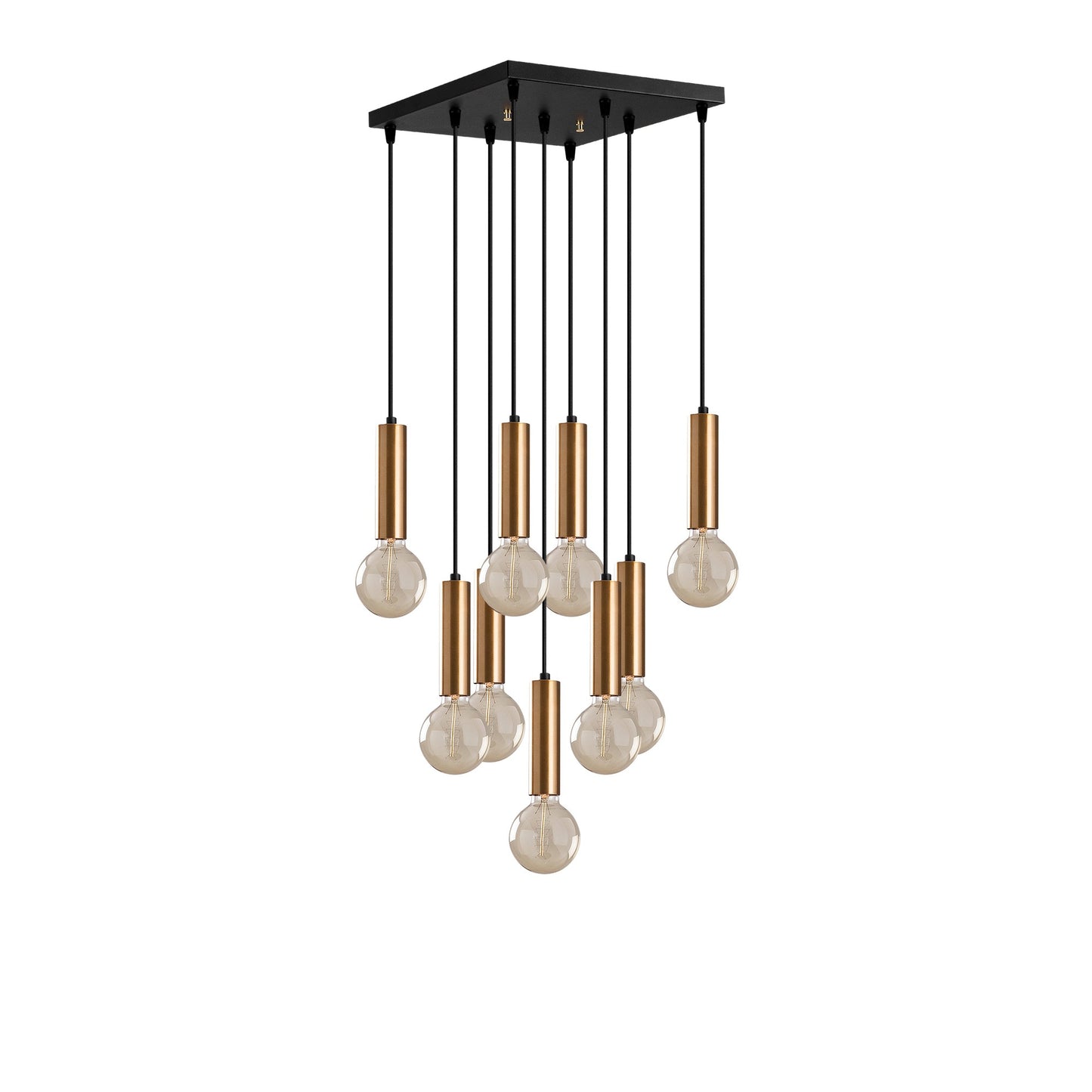 Vislica TEMPO  6027 vintage, metal, 50 x 50 cm, visina 136 cm, promjer kugli 4 cm, visina 15 cm, podesiva visina, duljina kabla 90 cm, 9 x E27 40 W, Tempo - 6027