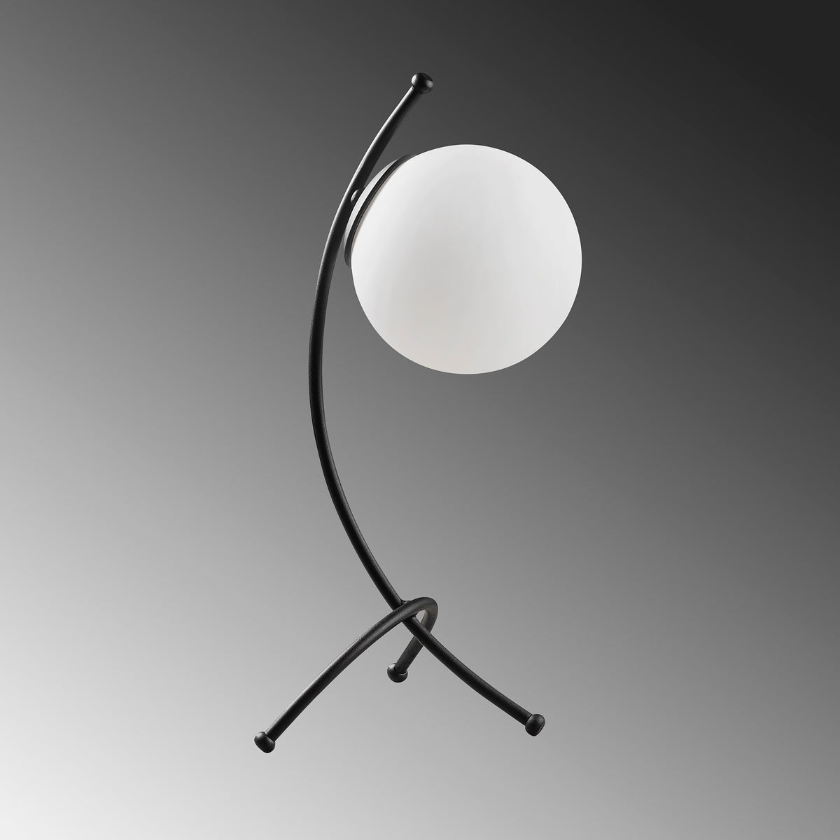 Stolna lampa YAY, crno-bijela, metal-staklo, 23 x 18 cm, visina 43 cm, promjer kugle 15 cm, duljina kabela 200 cm, E27 40 W, Yay - 5011