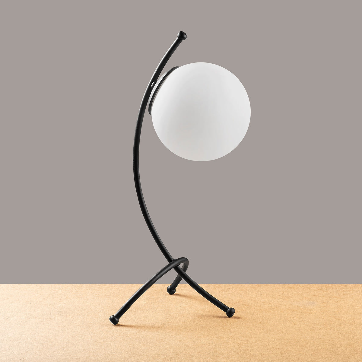 Stolna lampa YAY, crno-bijela, metal-staklo, 23 x 18 cm, visina 43 cm, promjer kugle 15 cm, duljina kabela 200 cm, E27 40 W, Yay - 5011
