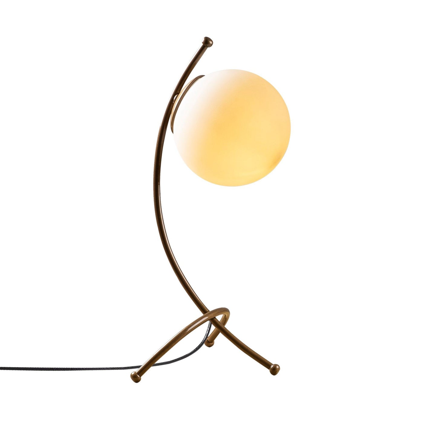 Stolna lampa YAY, vintage- bijela, metal- staklo, 23 x 18 cm, visina 43 cm, promjer kugle 15 cm, duljina kabla 200 cm, E27 40 W, Yay - 5012