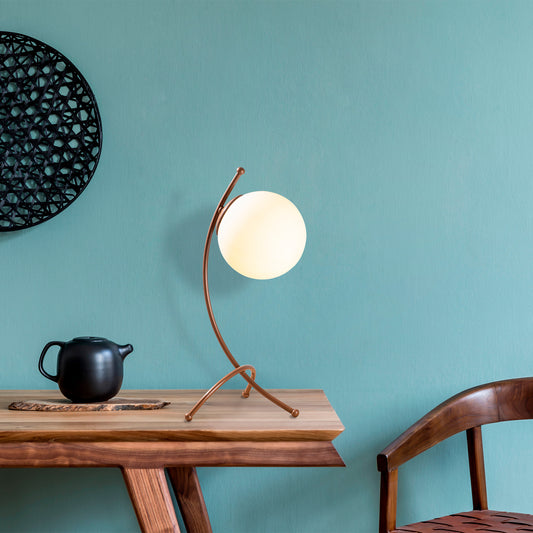 Stolna lampa YAY, vintage- bakar, metal- staklo, 23 x 18 cm, visina 43 cm, promjer kugle 15 cm, duljina kabla 200 cm, E27 40 W, Yay - 5013