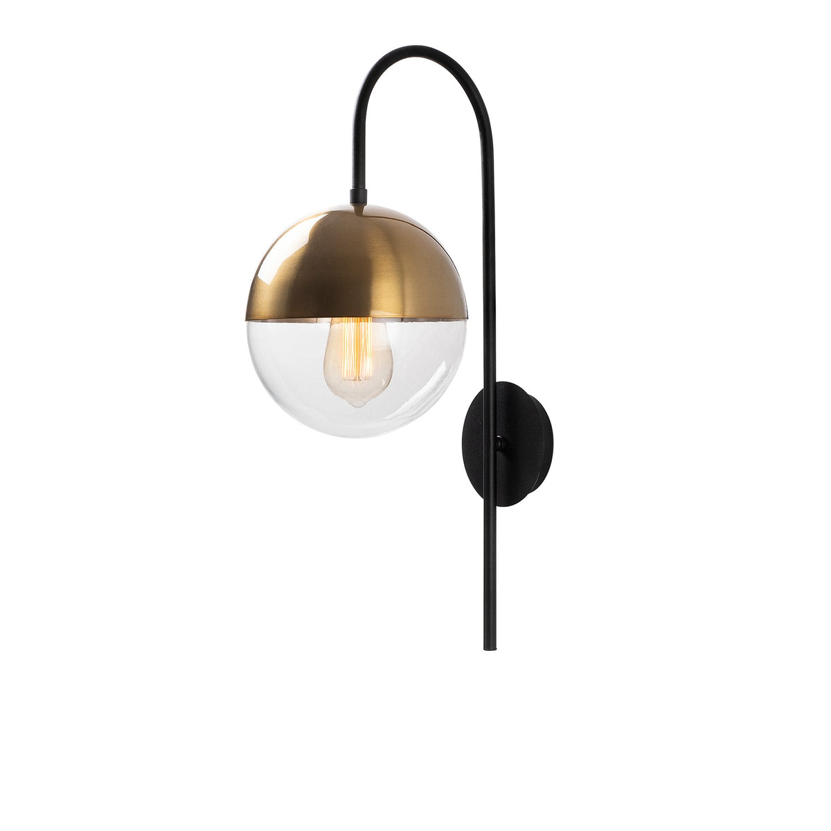 Zidna lampa BASTOS 3055, crna - vintage, metal-s taklo, 20 x 31 cm, visina 57 cm, promjer kugle 15 cm, E27 40 W, Bastos - 3055