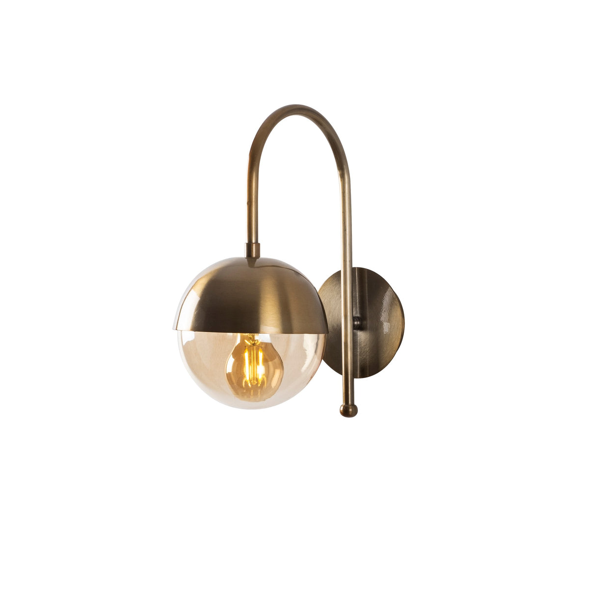 Zidna lampa KARSOR, vintage, metal-staklo, 15 x 25 cm, visina 30 cm, promjer kugle 15 cm, E27 40 W, Karsor - 3301