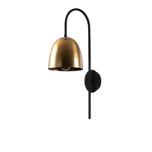 Zidna lampa CAP, crna- vintage, metal, 16 x 24 cm, visina 57 cm, promjer sjenila 16 cm, visina 17 cm, E27 40 W, Tattoo - 3321