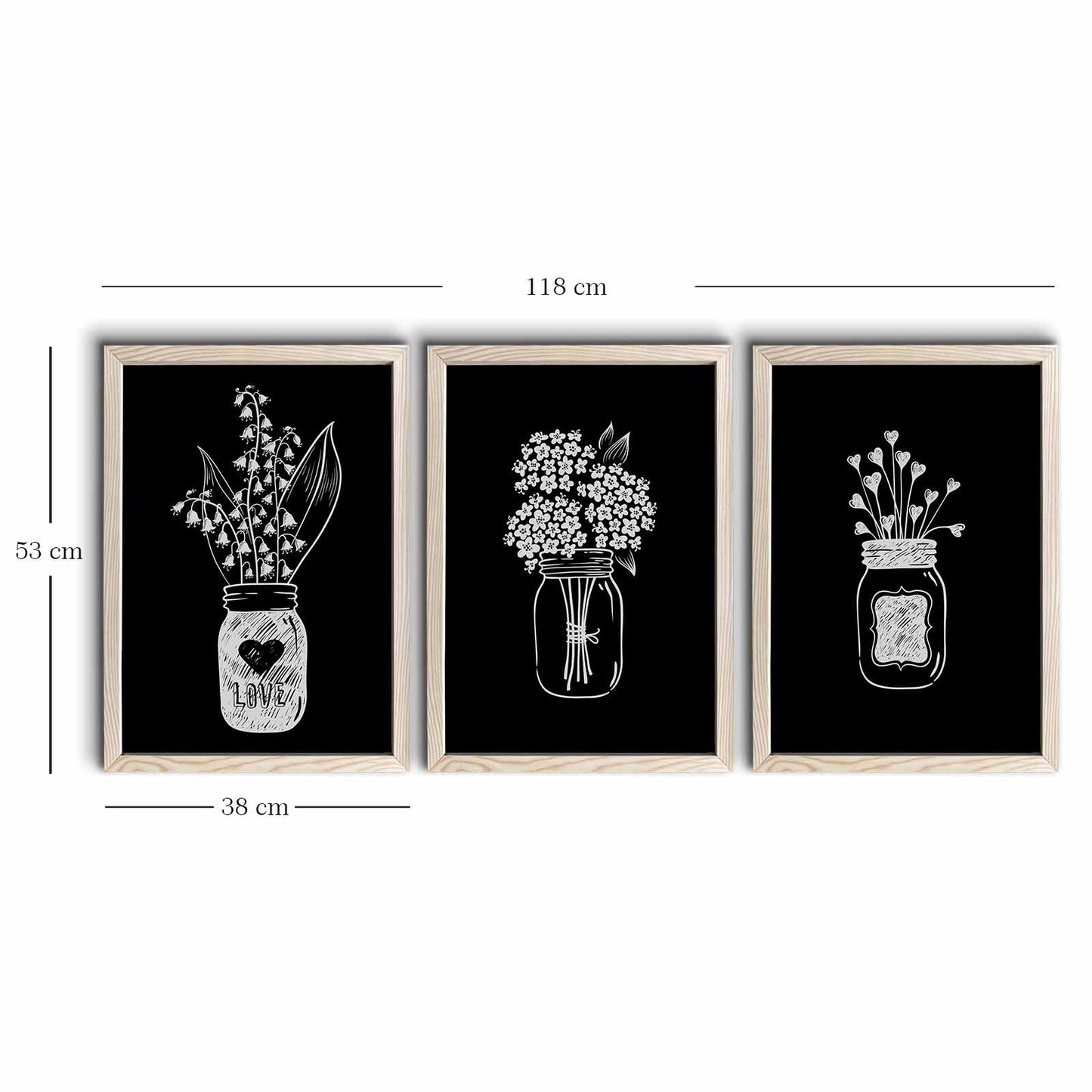 Slika ukrasna uokvirena MDF (3 komada), 3PKCT-004